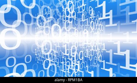 Cyber space abstraction numbers, machine learning big data vector binary code Stock Vector