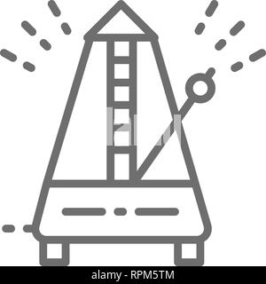 Metronome, rhythm line icon. Isolated on white background Stock Vector