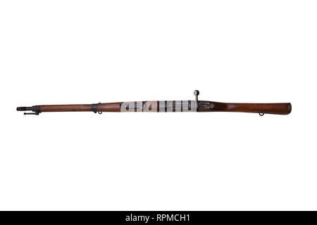 Steyr M1895 Rifle Also Known as Steyr-Mannlicher M95 Straight Pull Rifle Isolated On White Background Stock Photo