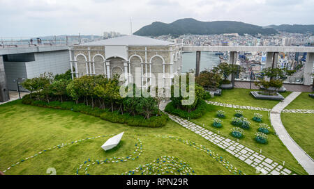 Busan, South Korea - Sep 18, 2016. Aerial view of Yeongdodaegyo Bridge ...