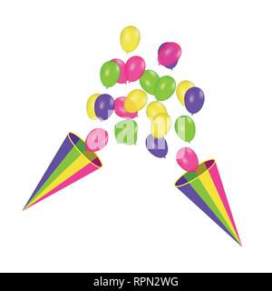 Air balloons isolated. Color composition of vector realistic balloons isolated on white background. Balloons isolated. Festive vector illustration Stock Vector