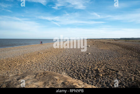 Barren shingle beach at Cley next the Sea, Norfolk, UK Stock Photo