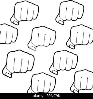 pattern of hand in power sign Stock Vector