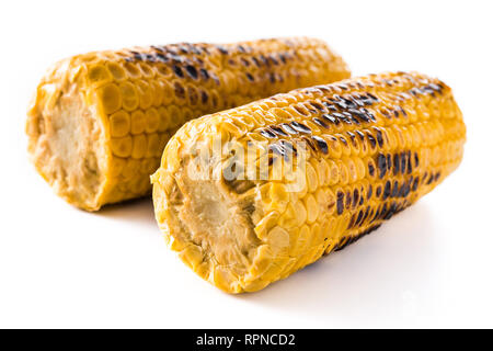 Grilled sweet corn isolated on white background Stock Photo