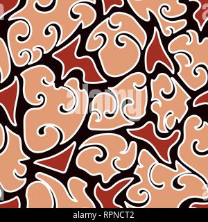 Abstract seamless batik pattern, Vector illustration background Stock Vector
