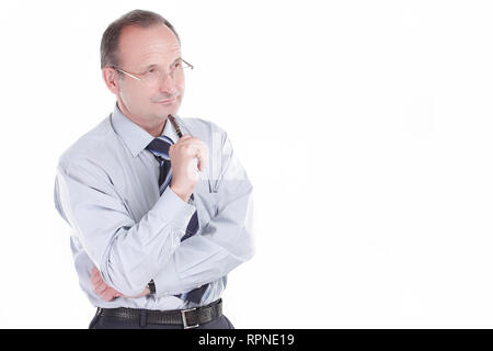 portrait of a thoughtful businessman. isolated on white background Stock Photo