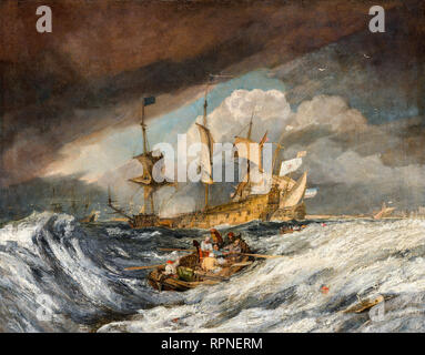 JMW Turner, Boats Carrying Out Anchors to the Dutch Men of War, c. 1804, painting Stock Photo