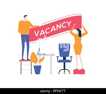 Open vacancy - flat design style colorful illustration Stock Vector
