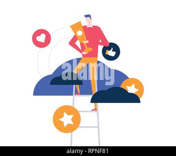 Business victory - colorful flat design style illustration Stock Vector