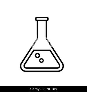 beaker tube vector icon. Chemestry or pharmacy symbol Stock Vector