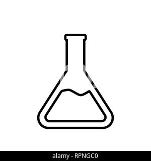 beaker tube vector icon. Chemestry or pharmacy symbol Stock Vector