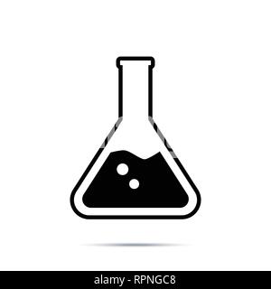 beaker tube vector icon. Chemestry or pharmacy symbol Stock Vector
