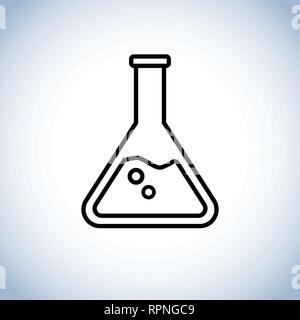 beaker tube vector icon. Chemestry or pharmacy symbol Stock Vector