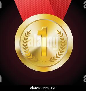 first place gold medal, vector award illustration Stock Vector