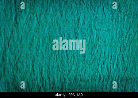Texture of green crumpled fabric for background Stock Photo