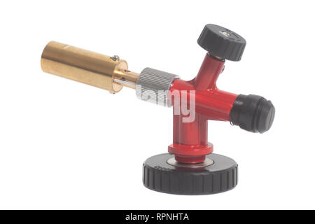 Manual gas burner isolated on white background Stock Photo