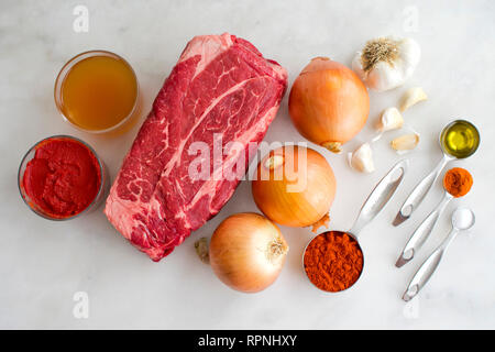 Hungarian Beef Goulash Ingredients Stock Photo
