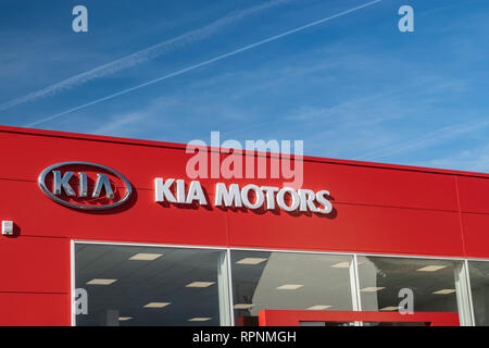 RONCQ,FRANCE-February 20,2019: View of the KIA brand dealership store. Stock Photo