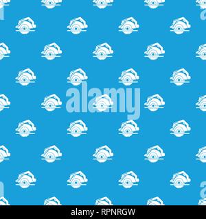 Circular saw pattern vector seamless blue Stock Vector