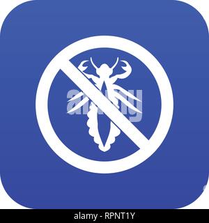 No louse sign icon digital blue Stock Vector