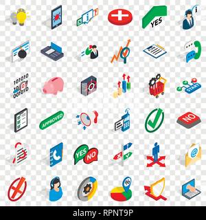 Analytics icons set, isometric style Stock Vector