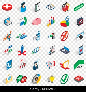 Analytics and statistics icons set isometric Stock Vector