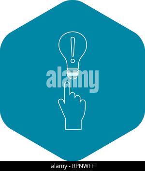A finger pointer and light bulb icon icon Stock Vector