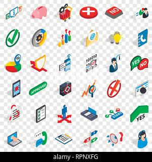 Business plan icons set, isometric style Stock Vector
