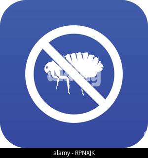 No flea sign icon digital blue Stock Vector