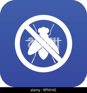 No fly sign icon digital blue Stock Vector