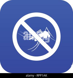 No mosquito sign icon digital blue Stock Vector