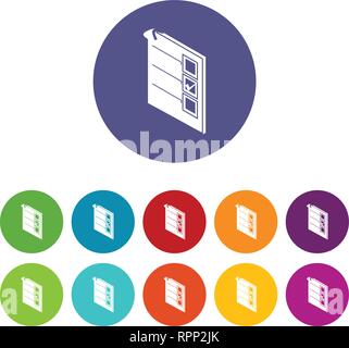 Voted paper icons set vector color Stock Vector