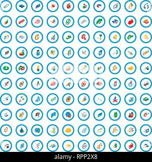 100 business planning icons set, isometric style Stock Vector