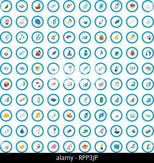 100 business startup icons set, isometric 3d style Stock Vector
