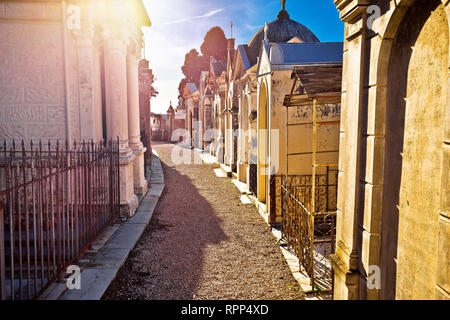 Historic graveyard of Menton walkway view, southern France Stock Photo