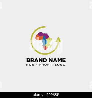 africa care non profit logo template vector illustration icon element isolated - vector Stock Vector