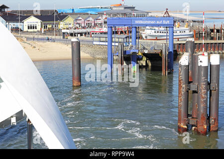 The ferry dock in List on the island of Sylt Stock Photo