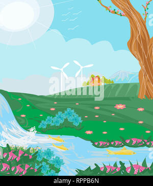 Eco farming - landscapes Stock Photo