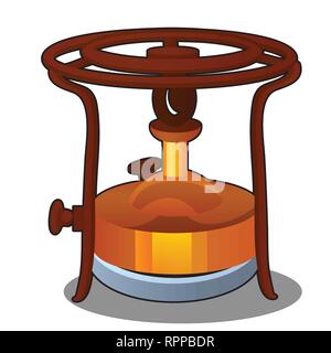 Camping Stove Cartoon Gas Camp Burner Portable Indoor Cooker Outdoor  Furnace For Picnic Cooking On Heat Flame Propane Hob Butane Fire Travel  Stoves Cook Neat Vector Illustration Stock Illustration - Download Image