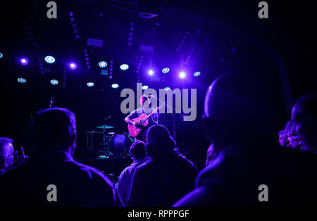 Los Angeles, CA, USA. 19th Feb, 2019. Guitarist and singer Ryley Walker opens for Richard Thompson at The Teragram Ballroom on Tuesday, February 19, 2019 in Los Angeles, Calif. Credit: Patrick Fallon/ZUMA Wire/Alamy Live News Stock Photo