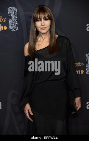 Paris, France. 22nd Feb, 2019. Monica Belluci seen on the red carpet during the Cesar Film Awards 2019 at the Salle Pleyel in Paris, France. Credit: Thierry Le Fouille/SOPA Images/ZUMA Wire/Alamy Live News Stock Photo