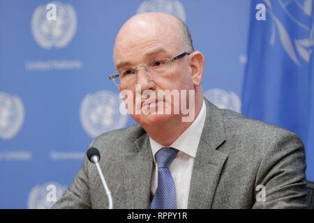 United Nations, New York, USA, February 22, 2019 - Smaïl Chergui, African Union Commissioner for Peace and Security, brief reporters on the Central African Republic as a guests at the noon briefing today at the UN Headquarters in New York. Photo: Luiz Rampelotto/EuropaNewswire | usage worldwide Stock Photo