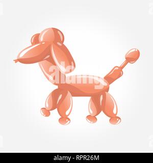Dog of colorful round vector kids balloons. Stock Vector