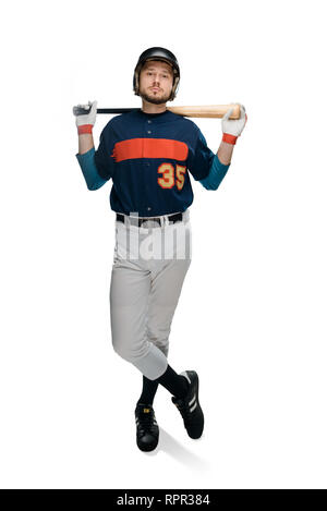 Hitter posing with a bat Stock Photo