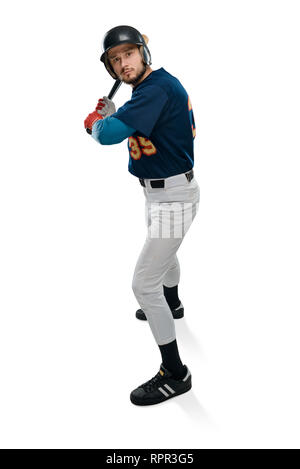 Batter in a ready position Stock Photo