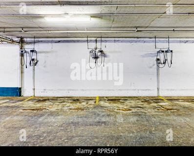 Parking Garage With Charging Stalls Stock Photo