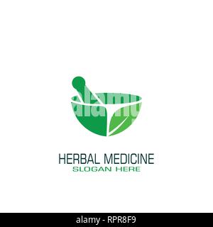 Herbal medicine graphic logo template, isolated on white background. Stock Vector