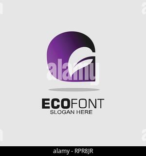 Letter G graphic Ecology logo. Stock Vector