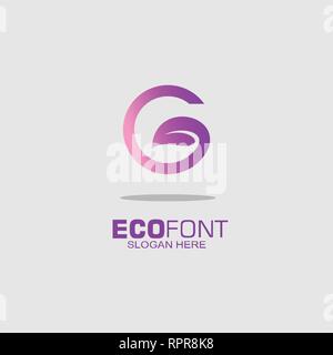 Circle Letter G graphic Ecology logo template. Stock Vector