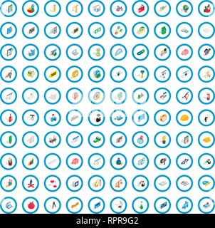 100 calculator icons set, isometric 3d style Stock Vector